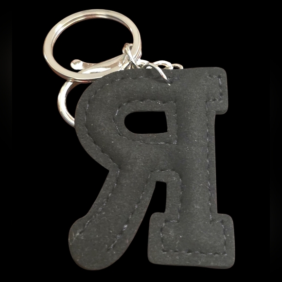 Sparkling "R" Initial Bag Charm Keychain - Picture 2 of 2